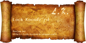 Lock Kocsárd névjegykártya